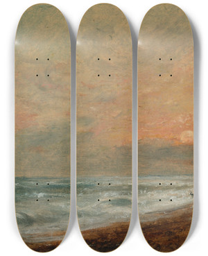 Triptych art skateboard deck of John Constable Hove Beach by John Constable (1776-1837)