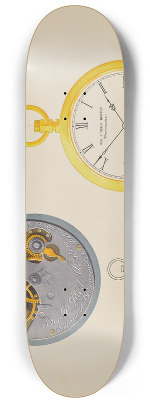 Harry G. Aberdeen - Watch Dial and Frame 8.25 inch art skate deck