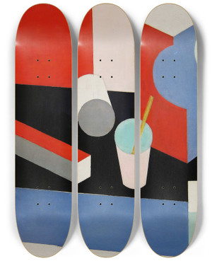 Triptych art skateboard deck of Patrick Henry Bruce Untitled_1 by Patrick Henry Bruce (1881-1936)