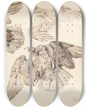 Triptych art skateboard deck of James Ward Eagles by James Ward (1769-1859)