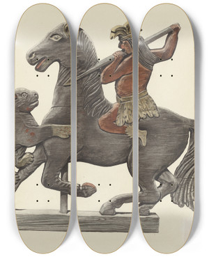 Triptych art skateboard deck of John Davis Weather Vane by John Davis