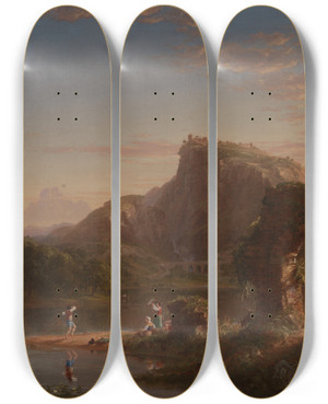 Triptych art skateboard deck of Thomas Cole Lallegro_2 by Thomas Cole (1801-1848)