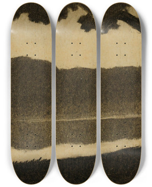 Triptych art skateboard deck of Alphonse Osbert River Bank by Alphonse Osbert (1857-1939)