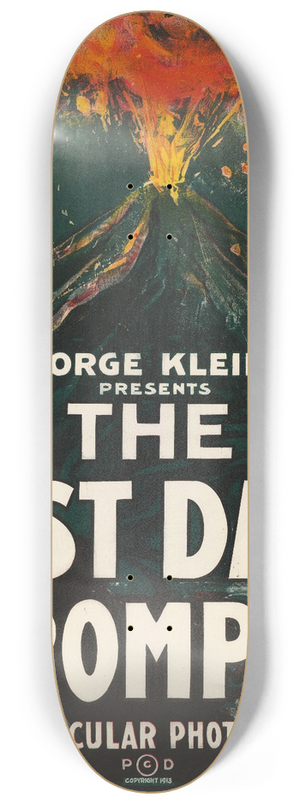 H.C. Miner Litho. Co. - The Last Days of Pompeii 8.25 inch art skate deck