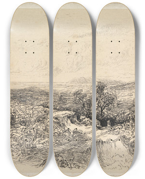 Triptych art skateboard deck of John Middleton Weybourne Near Cromer by John Middleton (1827-1856)