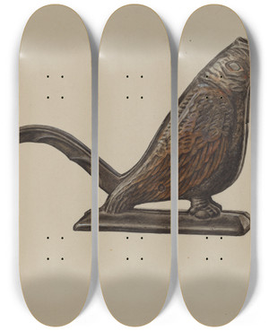 Triptych art skateboard deck of Frank Mcentee Nutcracker_2 by Frank Mcentee