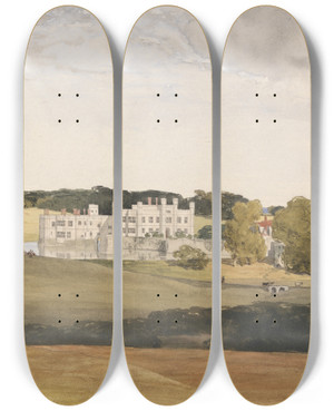 Triptych art skateboard deck of Thomas Collier Leeds Castle Kent by Thomas Collier
