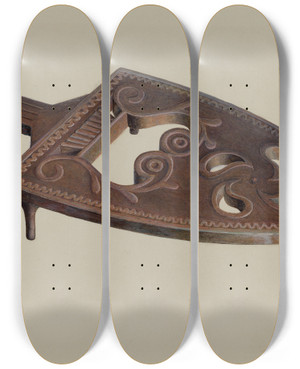 Triptych art skateboard deck of Gwendolyn Jackson Flatiron by Gwendolyn Jackson