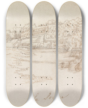 Triptych art skateboard deck of Henry Swinburne La Source by Henry Swinburne (1743-1803)