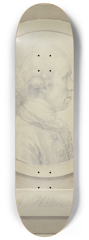 Heinrich Friedrich Fger - Brustbild des Johann Adam Hiller im Profil nach rechts 8.25 inch art skate deck