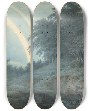 Triptych art skateboard deck of John Glover The Rainbow by John Glover (1767-1849)