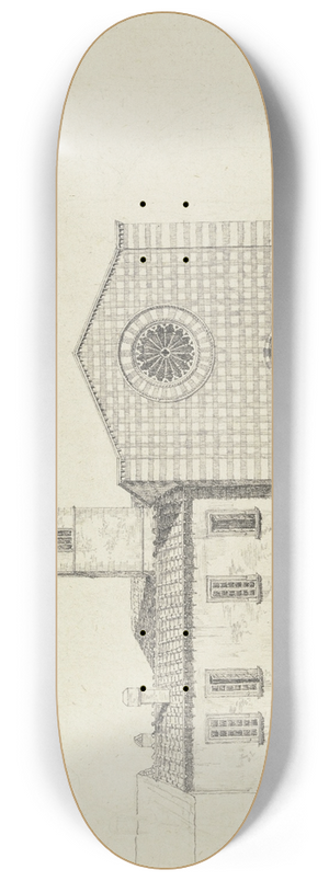 Heinrich Hbsch - Die Kirche S. Giuliana bei Perugia 8.25 inch art skate deck