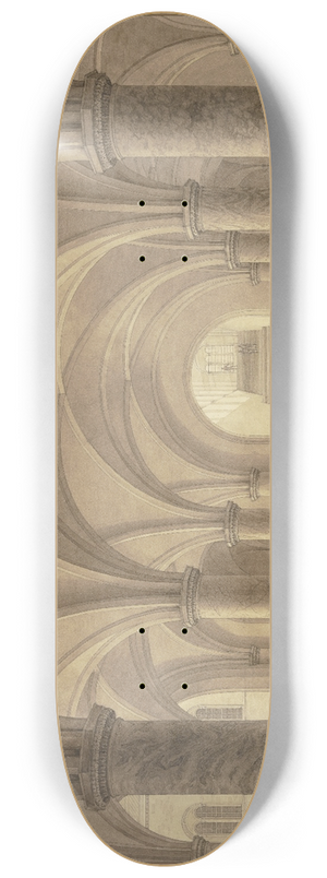 Heinrich Hbsch - Vorhalle und Treppe eines mittelalterlichen Rathauses 8.25 inch art skate deck
