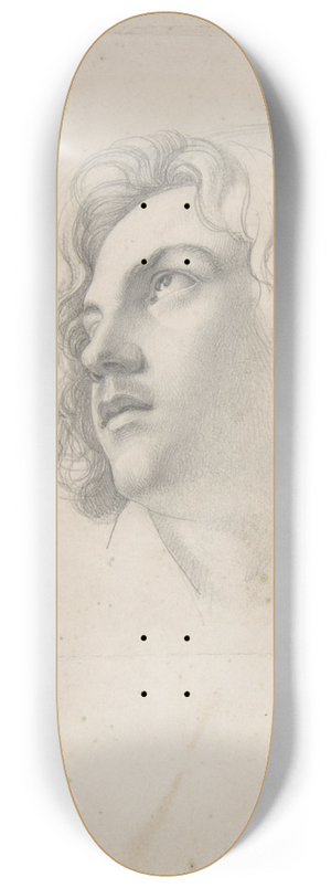Heinrich Karl Anton Mcke - Portrait of Alfred Rethel,looking up 8.25 inch art skate deck