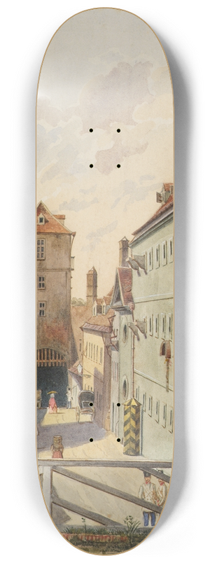 Heinrich Lang - Das Neutor mit dem Stockhaus in Wien 8.25 inch art skate deck