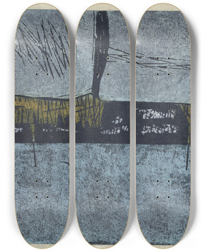 Triptych art skateboard deck of Ono Tadashige Zee Van Het Noorden by Ono Tadashige (1909-1990)