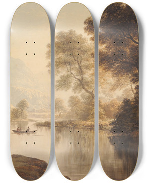 Triptych art skateboard deck of John Glover Windermere by John Glover (1767-1849)