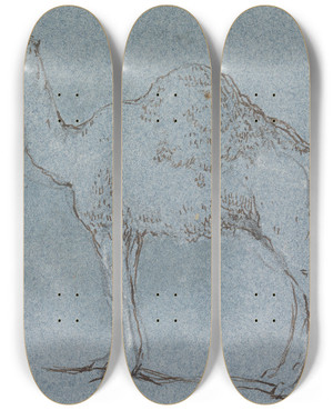 Triptych art skateboard deck of George Jones A Camel Facing Left Sept 1856 by George Jones (1786-1869)