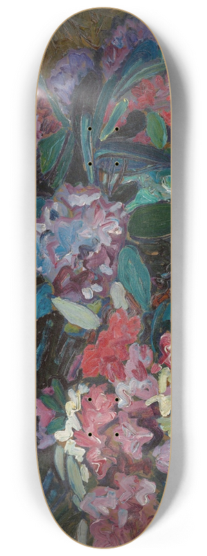 Heinrich Vogeler - Blumenstilleben mit Rhododendron 8.25 inch art skate deck