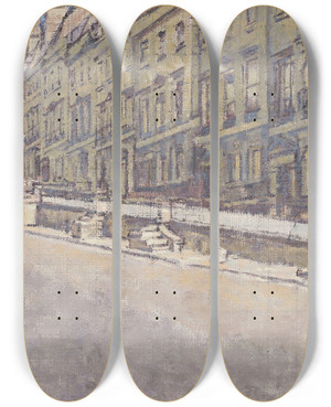 Triptych art skateboard deck of Walter Richard Sickert Belmont Lansdown Road Bath by Walter Richard Sickert (1860-1942)