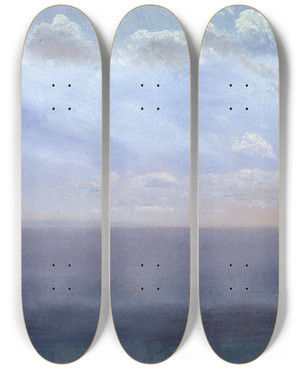 Triptych art skateboard deck of Albert Bierstadt Cloud Study With Sea And Sky by Albert Bierstadt (1830-1902)
