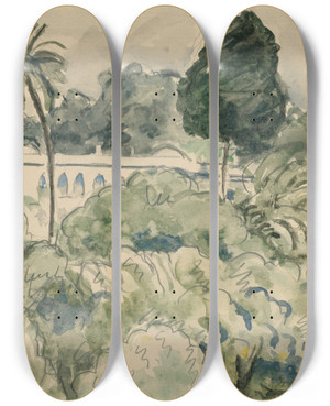 Triptych art skateboard deck of Albert Marquet Maisons Arabes Alger_1 by Albert Marquet (1875-1947)