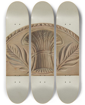 Triptych art skateboard deck of Franklyn Syres Pa German Butter Mold_3 by Franklyn Syres