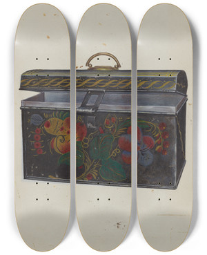 Triptych art skateboard deck of Edward L Loper Lunch Box_2 by Edward L Loper (1916-2011)
