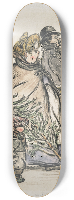 Heinrich Zille - Christmas shopping 8.25 inch art skate deck
