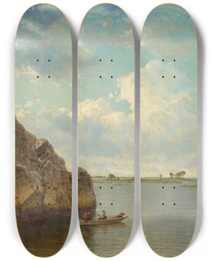 Triptych art skateboard deck of David Johnson Near Noroton Connecticut by David Johnson (1827-1908)