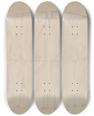 Triptych art skateboard deck of William Frank Babys Shirt by William Frank