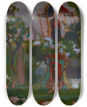 Triptych art skateboard deck of Jan Stanislawski May by Jan Stanislawski (1860-1907)