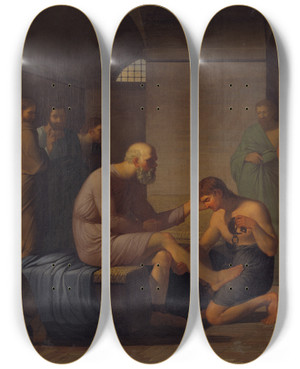 Triptych art skateboard deck of Cf Hyer Sokrates Dd by C.F. Hyer (1775-1855)