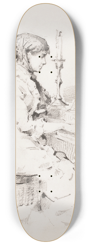 Helene Schjerfbeck - Hanna Estlander o.s. Lupander [taiteilijan serkku] soittaa pianoa 8.25 inch art skate deck