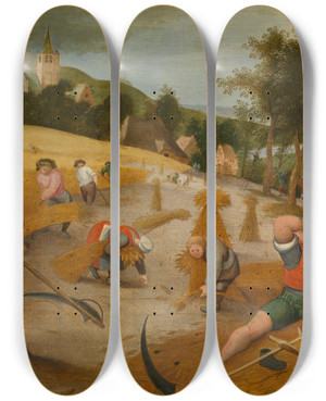 Triptych art skateboard deck of Abel Grimmer Summer by Abel Grimmer (1570-1620)
