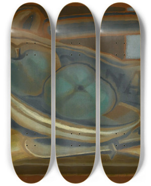 Triptych art skateboard deck of Juan Gris Les Pommes by Juan Gris (1887-1927)
