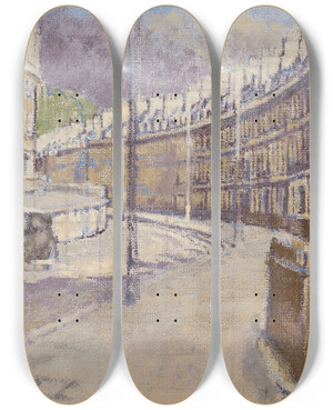 Triptych art skateboard deck of Walter Richard Sickert The Vineyards Bath by Walter Richard Sickert (1860-1942)
