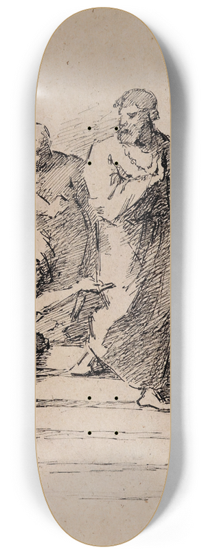 Helene Schjerfbeck - The Rich Man and Lazarus 8.25 inch art skate deck