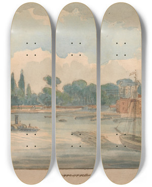 Triptych art skateboard deck of William Henry Brooke Cremorne by William Henry Brooke (1772-1860)