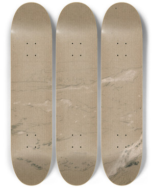 Triptych art skateboard deck of John Linnell Folkestone by John Linnell (1792-1882)