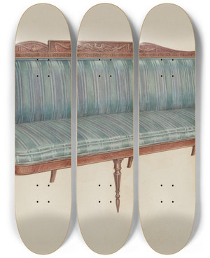Triptych art skateboard deck of Florence Choate Sofa_2 by Florence Choate