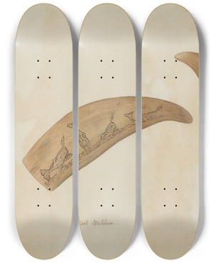 Triptych art skateboard deck of Carl Strehlau Whales Tooth_2 by Carl Strehlau