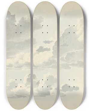 Triptych art skateboard deck of Josephus Augustus Knip Wolkenstudies by Josephus Augustus Knip (1777-1847)
