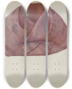 Triptych art skateboard deck of Helen E Gilman Shaker Kerchief by Helen E Gilman