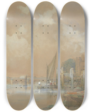 Triptych art skateboard deck of David Roberts Lambeth by David Roberts (1796-1864)