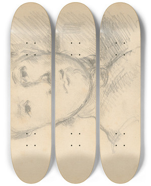 Triptych art skateboard deck of Paul Czanne Madame Czanne_3 by Paul Cezanne (1839-1906)