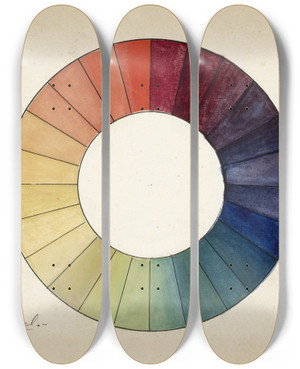 Triptych art skateboard deck of Johanna Van De Kamer Kleurencirkel by Johanna van de Kamer (1883-1922)