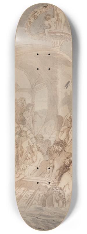 Alfred Edward Chalon - Cleopatra on the Cydnus to Meet Antony 8.25 inch art skate deck