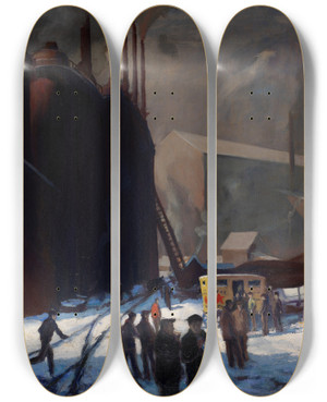 Triptych art skateboard deck of Carl Gaertner The Pie Wagon by Carl Gaertner