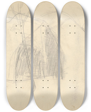 Triptych art skateboard deck of Jn Thain Sketchbook_7 by Jan Thain